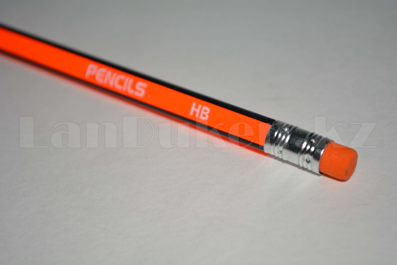 Простые карандаши с оранжевым ластиком 12 штук в упаковке Yalong 191301 (HB) - фото 8 - id-p66744216