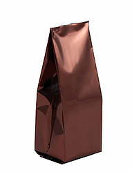 Пакет дой пак металлизированный коричневый глянцевый с центральным швом (двухшовный)