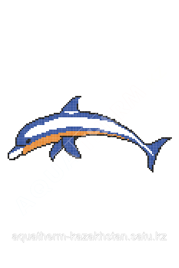 Панно FD3004,размер 3,0 х 1,33 м, дельфин светло-голубой - фото 1 - id-p66762541