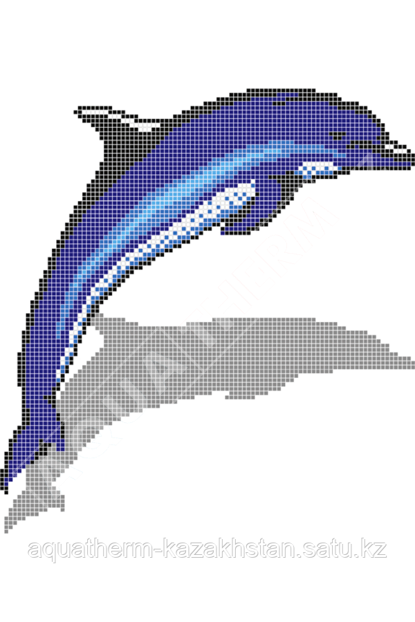 Панно FD3003, размер 2,66 х 2,66 м, дельфин темно-голубой