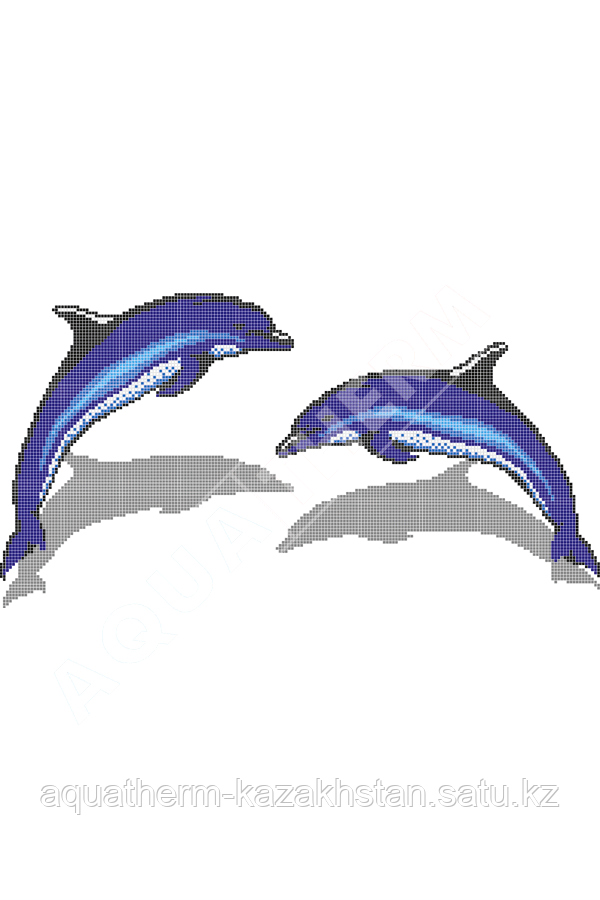 Панно FD3003, размер 5,33 х 2,66 м, дельфин темно-голубой - фото 1 - id-p66762545