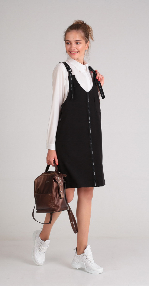 Костюм Andrea Style-00177, черный-белый, 42