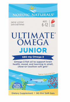 Nordic Naturals, Ultimate Omega, Junior, 680 мг, 90 жевательных таблеток в мягкой оболочке.
