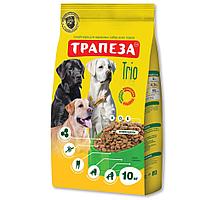 Сбалансированный Сухой корм «Трапеза»Trio для взрослых собак всех пород, ТРИ вида мяса 10 кг