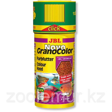 JBL NovoGranoColor CLICK Основной корм в форме гранул для яркой окраски аквариумных рыб 118гр/250мл