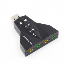 USB Звуковая карта 3D USB Sound 7.1 Black - фото 1 - id-p66796658