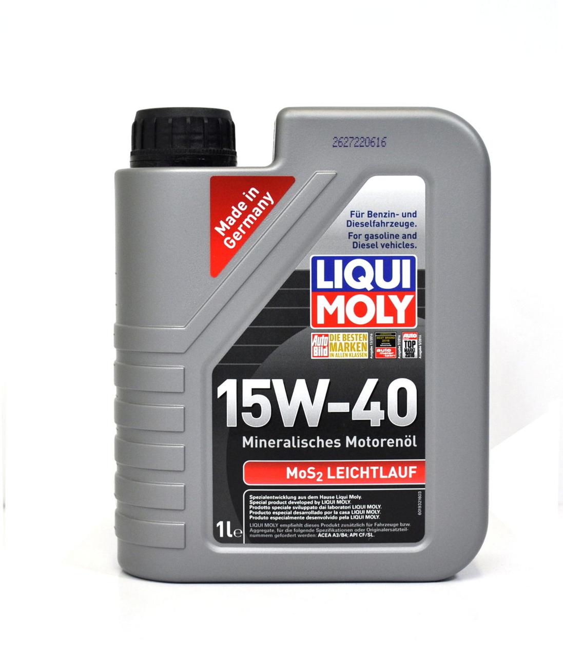 Моторное масло LIQUI MOLY MoS2 Leichtlauf 15W40 с молибденом 1L  .