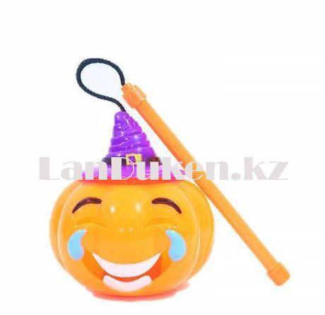 Музыкальный светящийся фонарь на хэллоуин в виде тыквы на веревке (высота 12.5 см) в ассортименте, фото 1