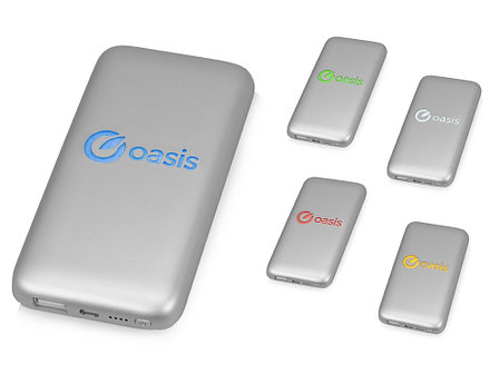 Портативное зарядное устройство XOOPAR BUBBLE BANG, 5 цветов подсветки, 5000 mAh, серебристый, фото 2