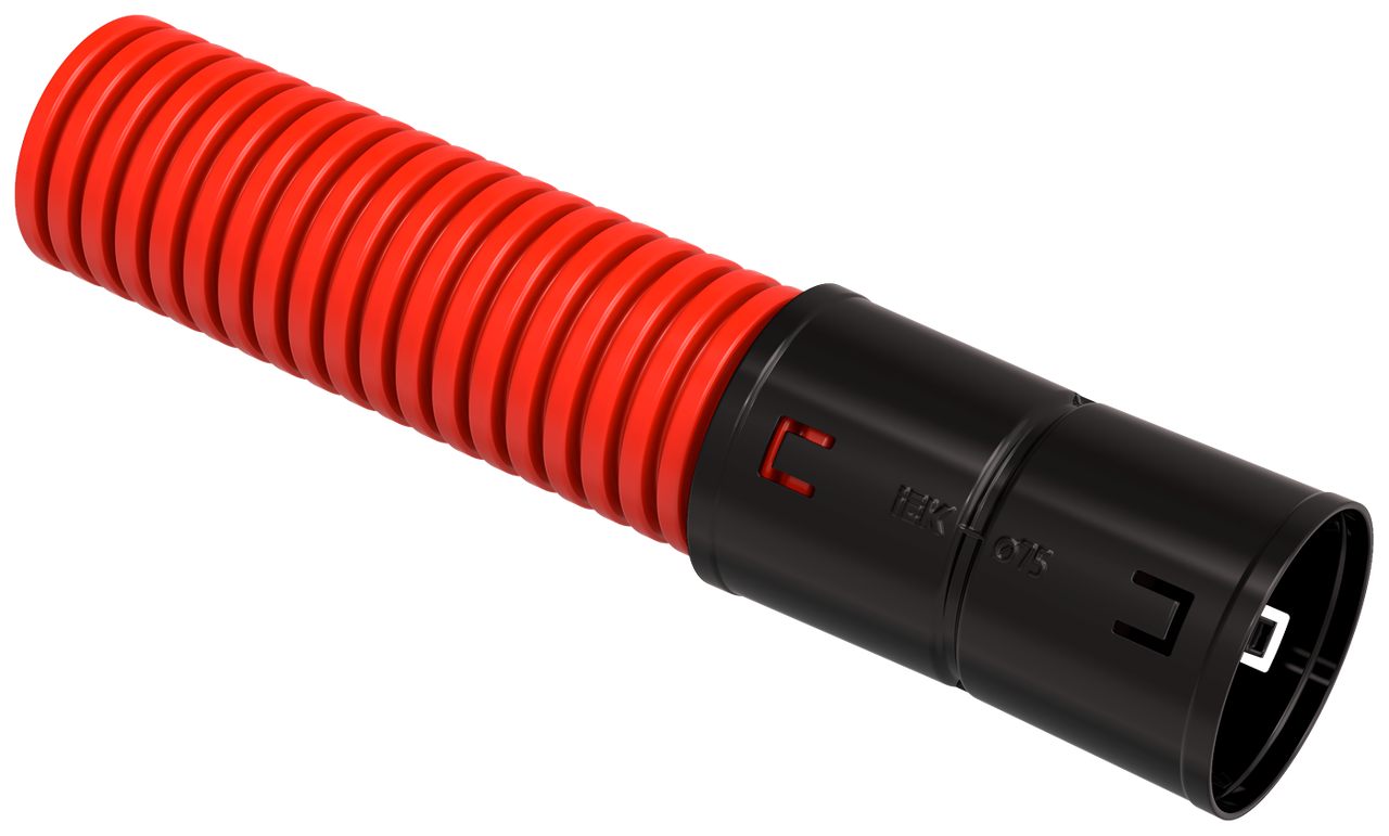 Ø75мм Двустенная ПНД Труба гофрированная, красная (50м) IEK: продажа ...