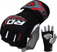 Быстрые бинты RDX Black/Red Hand Wraps Grappling Gloves X3