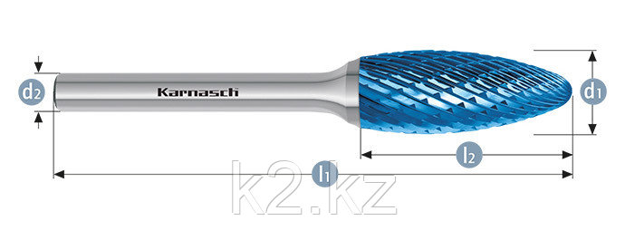 Борфреза твердосплавная Karnasch, форма H – язычок пламени