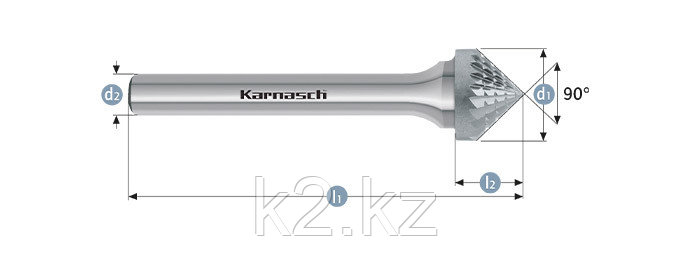 Борфреза твердосплавная Karnasch, форма K зенкер с вершиной 90° - фото 3 - id-p66846749