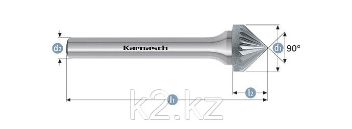 Борфреза твердосплавная Karnasch, форма K зенкер с вершиной 90° - фото 4 - id-p66846749