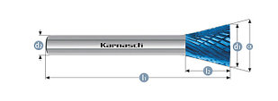 Борфреза твердосплавная Karnasch, форма N – перевернутый конус