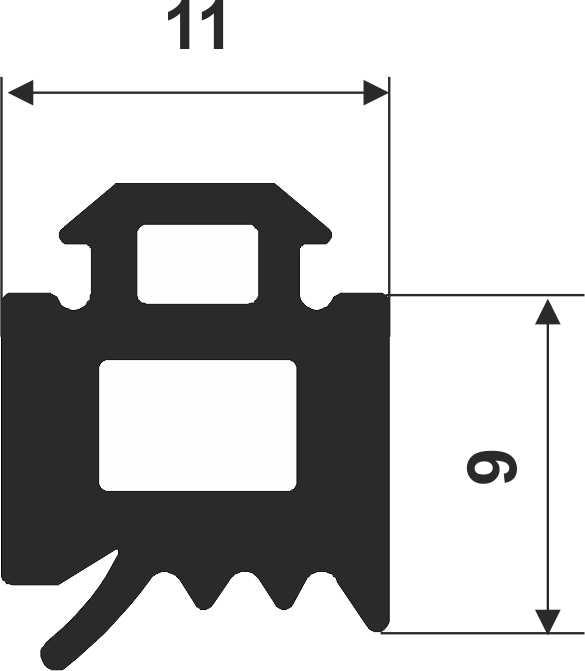 Уплотнитель для алюминиевого профиля