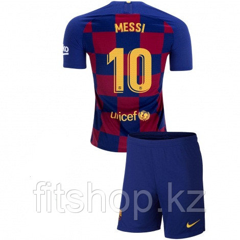 Футбольная форма ФК Барселона 2019-2020  домашняя детская (комплект футболка+шорты)