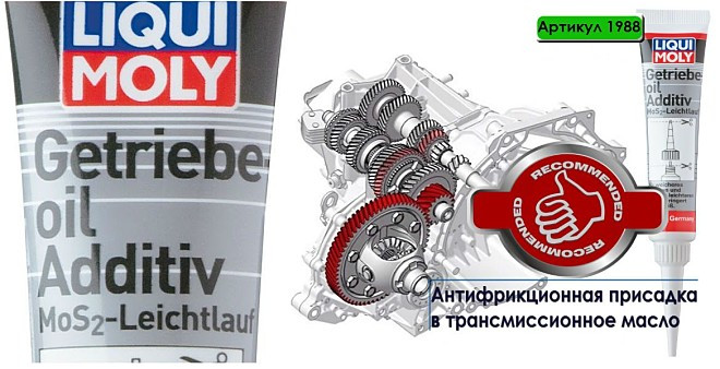 Антифрикционная присадка 1040 в МКПП LIQUI MOLY Getriebeoil Additiv 20g. содержит дисульфид молибден (MoS2) - фото 1 - id-p66881371