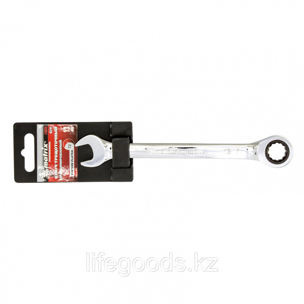 Ключ комбинированный трещоточный, 13 мм, CrV, зеркальный хром Matrix Professional 14806 - фото 2 - id-p66870191