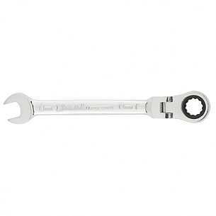 Ключ комбинированный трещоточный, 13 мм, CrV, шарнирный, зеркальный хром Matrix Professional 14865, фото 2