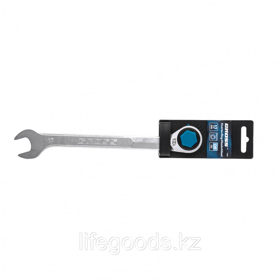 Ключ комбинированный трещоточный, 17 мм, количество зубьев 100 Gross 14855 - фото 4 - id-p66870203