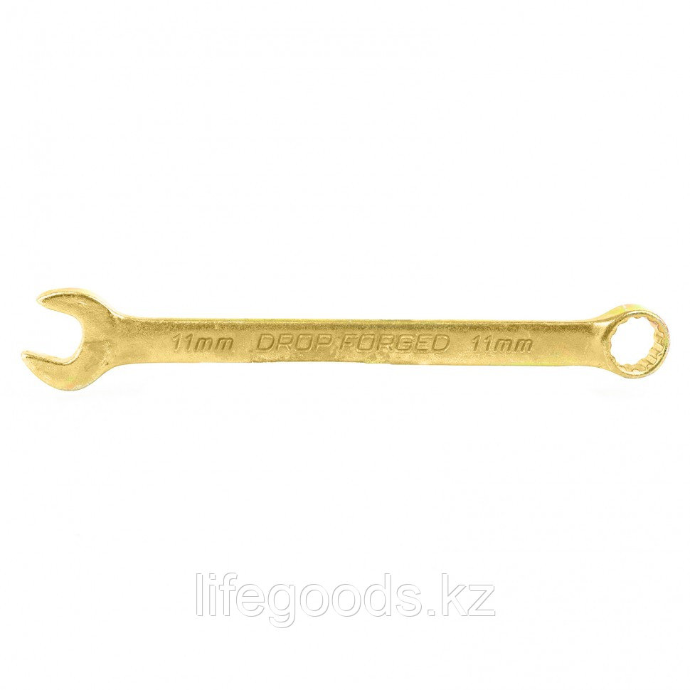 Ключ комбинированный, 11 мм, желтый цинк Сибртех 14977