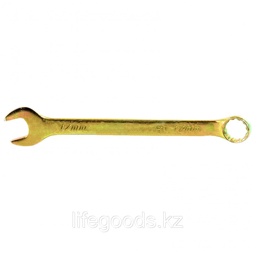 Ключ комбинированный, 17 мм, желтый цинк Сибртех 14982