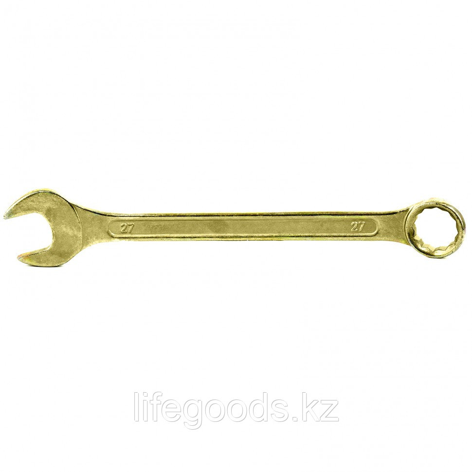 Ключ комбинированный, 27 мм, желтый цинк Сибртех 14987
