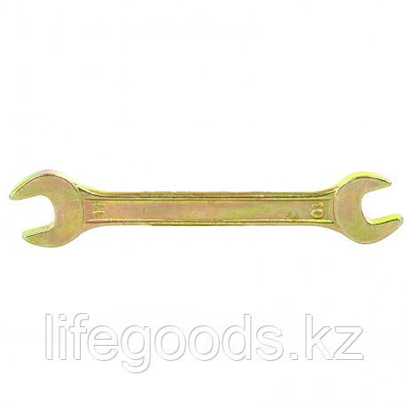 Ключ рожковый, 10 х 11 мм, желтый цинк Сибртех 14304, фото 2