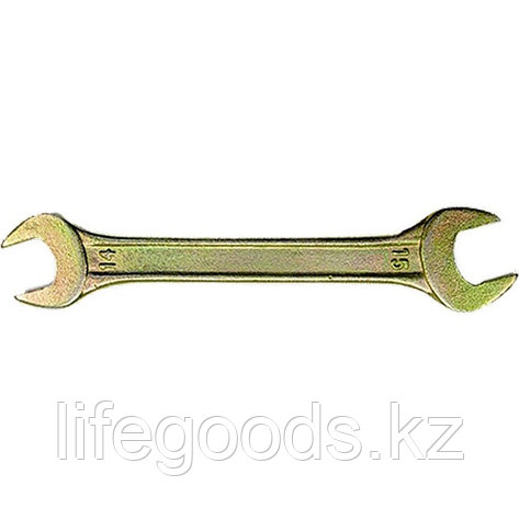 Ключ рожковый, 14 х 17 мм, желтый цинк Сибртех 14309, фото 2
