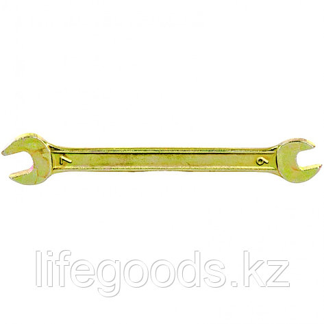 Ключ рожковый, 6 х 7 мм, желтый цинк Сибртех 14301, фото 2