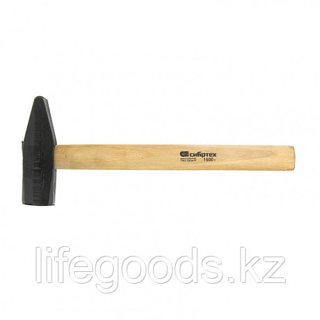 Молоток слесарный 1500 г, квадратный боек, деревянная рукоятка Сибртех 10223, фото 2