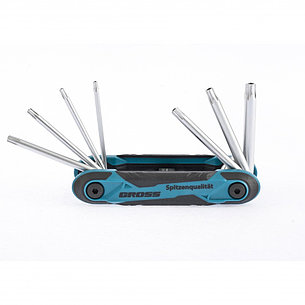 Набор ключей имбусовых Tamper-Torx, складные, 8 шт, CrV Gross 16413, фото 1