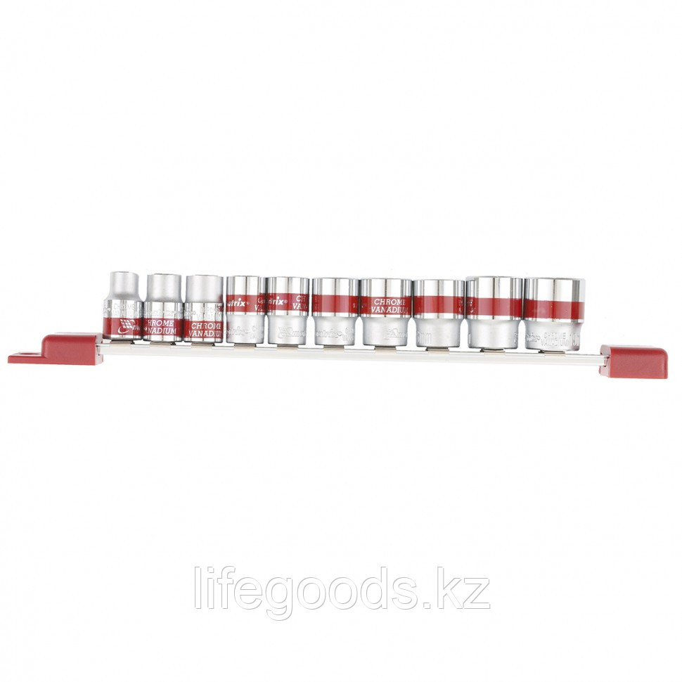 Набор торцевых головок 3/8, шестигранные, CrV, 10 шт, 8-19 мм Matrix 13558