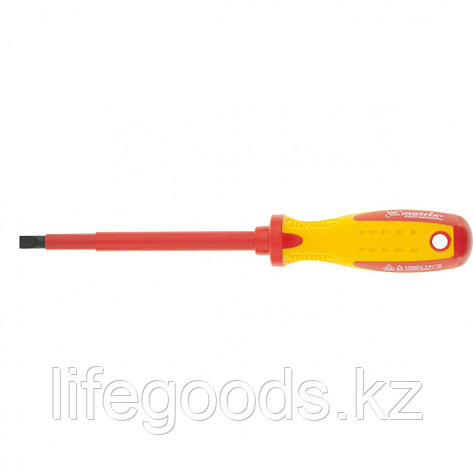 Отвертка Insulated, SL5,5 x 125 мм, CrMo, до 1000 В, двухкомпонентная рукоятка Matrix Professional 12918, фото 1