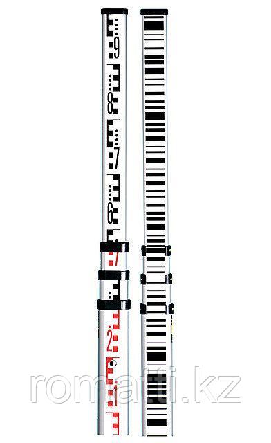 GSS111, алюминиевая телескопическая рейка со штрих-кодовой градуировкой и см делениями, длиной - 5 м, 4 секции - фото 1 - id-p66883896