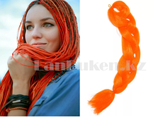 Канекалон накладные волосы одноцветные 60 см Ярко оранжеый