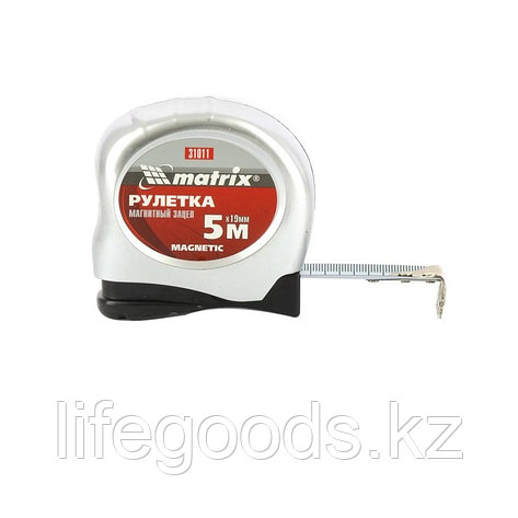 Рулетка Magnetic, 5 м х 19 мм, магнитный зацеп Matrix 31011, фото 2