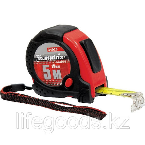 Рулетка Status Magnet fixation, 5 м х 25 мм, обрезиненный корпус, зацеп с магнитом Matrix, фото 2
