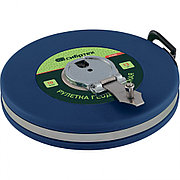 Рулетка геодезическая 50 м х 13 мм, закрытый корпус, фибергласовая лента Сибртех 31263