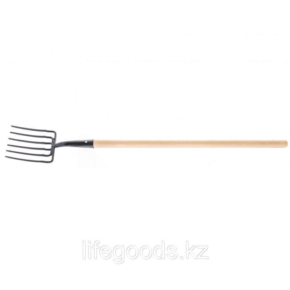 Вилы копальные шестирогие, 195 х 220 мм, удлиненная тулейка, с черенком (АРТИ) Россия 63805