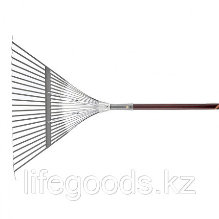 Грабли веерные с деревянным черенком, стальные усиленные, покрытые эпоксидом Luxe Palisad 61790, фото 2