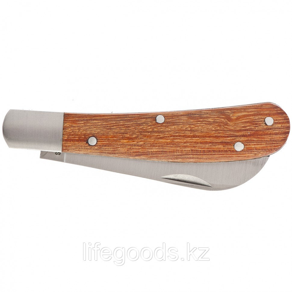 Нож садовый, 173 мм, складной, прямое лезвие, деревянная рукоятка Palisad 79003 - фото 3 - id-p66874859