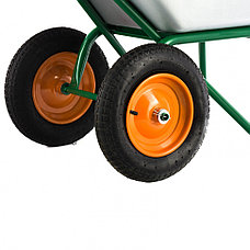 Тачка садово-строительная, двухколесная, усиленная, грузоподъемность 320 кг, объем 100 л Сибртех 68936, фото 4