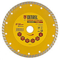 Алмаз дискі, Turbo кескіш, 180 х 22,2 мм, құрғақ кесу Denzel 73112