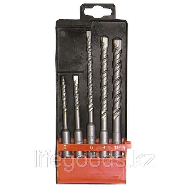 Набор буров по бетону, 5-6 х 110,6-8-10 х 160 мм, 5 шт, в пластиковой коробке, SDS Plus Matrix 71095
