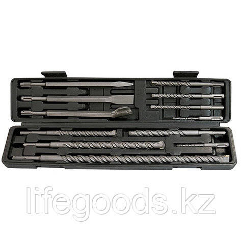 Набор буров по бетону, 5-6 х 110,8-10-12 х 160,14-16 х 210,18 х 300, 20 х 450 мм, зубила, SDS Plus Matrix, фото 1