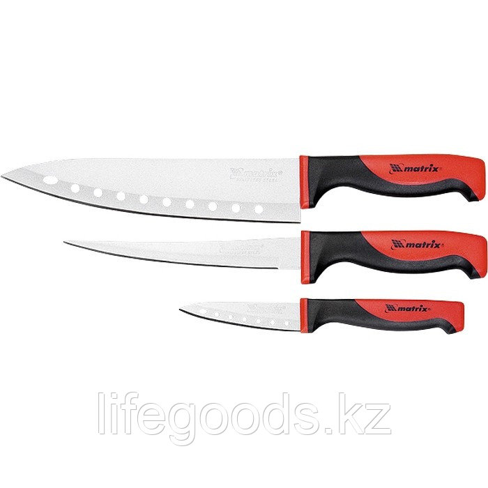 Набор ножей поварских "SILVER TEFLON", тефл. покр, 200 мм, 160 мм, 80 мм, 3 шт Matrix Kitchen 79148 - фото 1 - id-p66877023