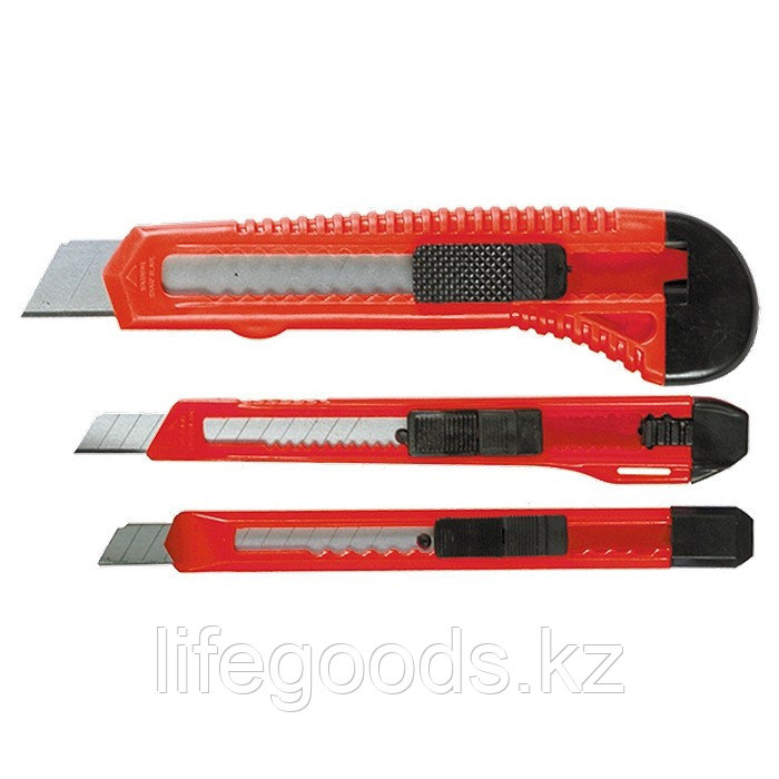 Набор ножей, выдвижные лезвия, 9-9-18 мм, 3 шт, Matrix 78985 - фото 1 - id-p66877025