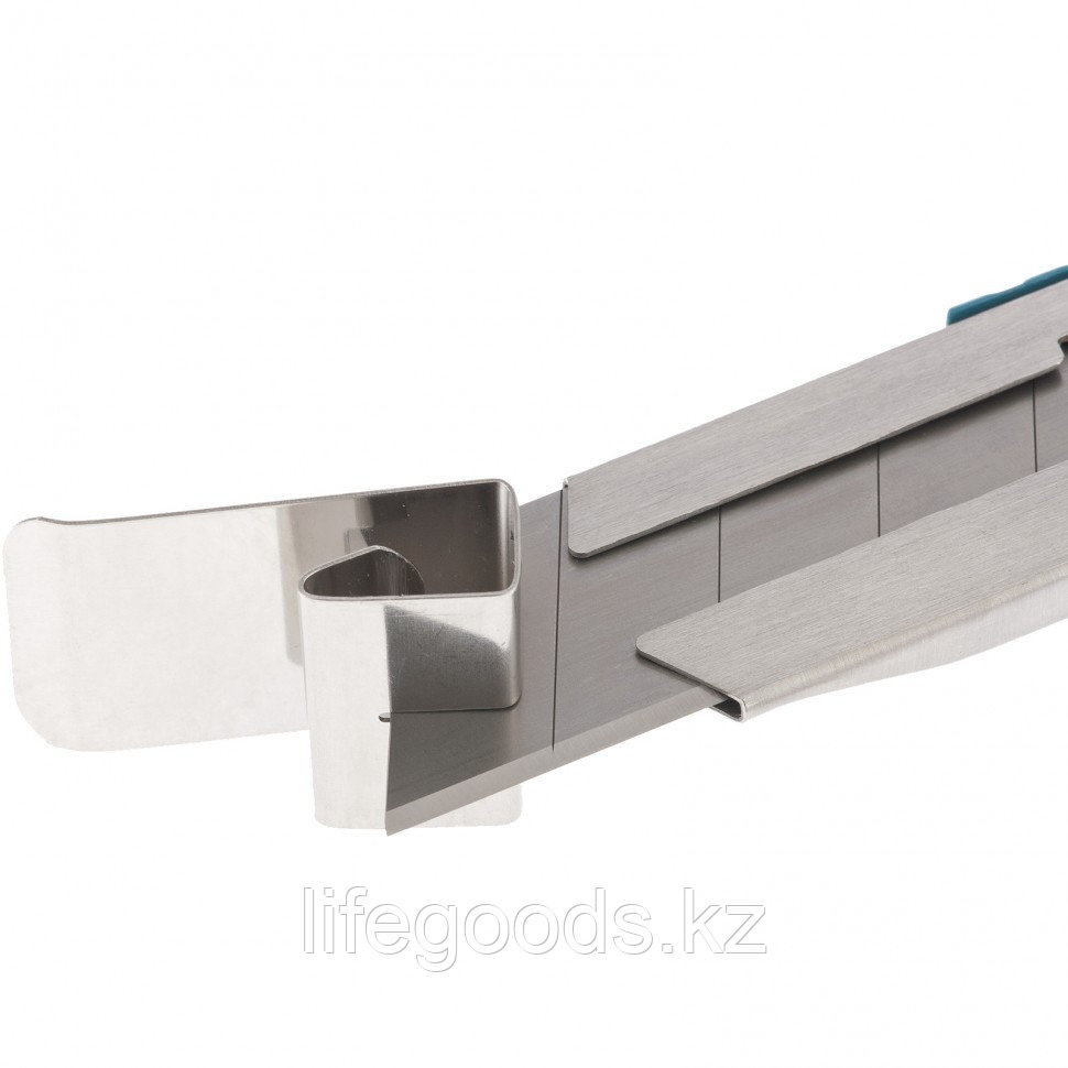 Нож 195 мм, металлический корпус, выдвижное сегментное лезвие 25 мм (SK-5), металлическая направляющая, клипса - фото 3 - id-p66877143